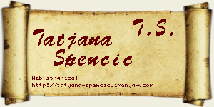 Tatjana Spenčić vizit kartica